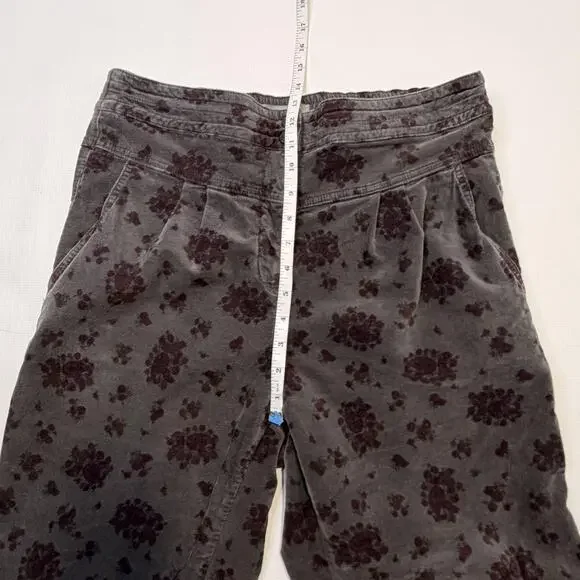 Anthropologie Pants Womens Medium Gray Floral Corduroy Joggers Elastic Cuff - Picture 6 of 12